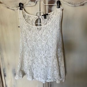 Lace peplum tank top